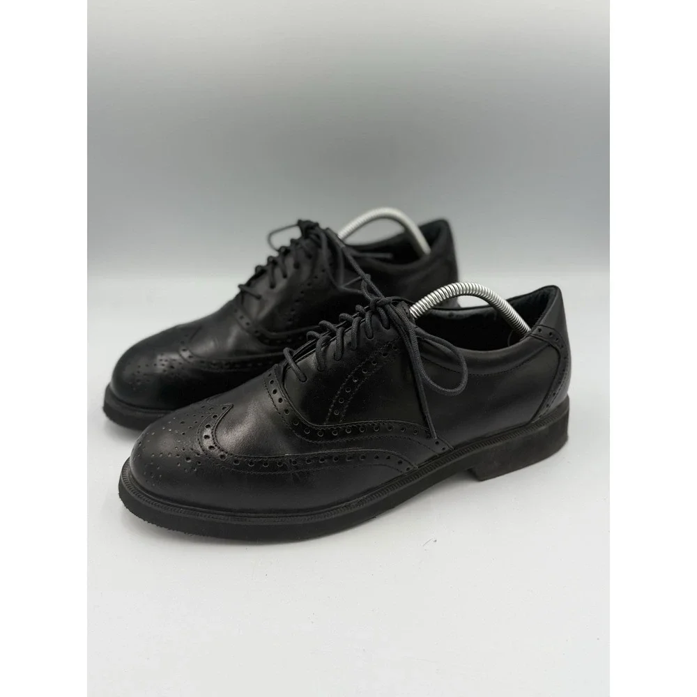 Rockport Leather Brogue Dress Shoes Men's Size 10M Black Lace Up Cushion Casual
